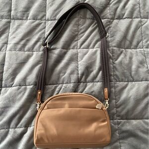 Lo & Sons Nouvelle nylon crossbody in Dark Tan